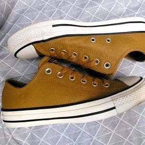 Mustard leather Converse